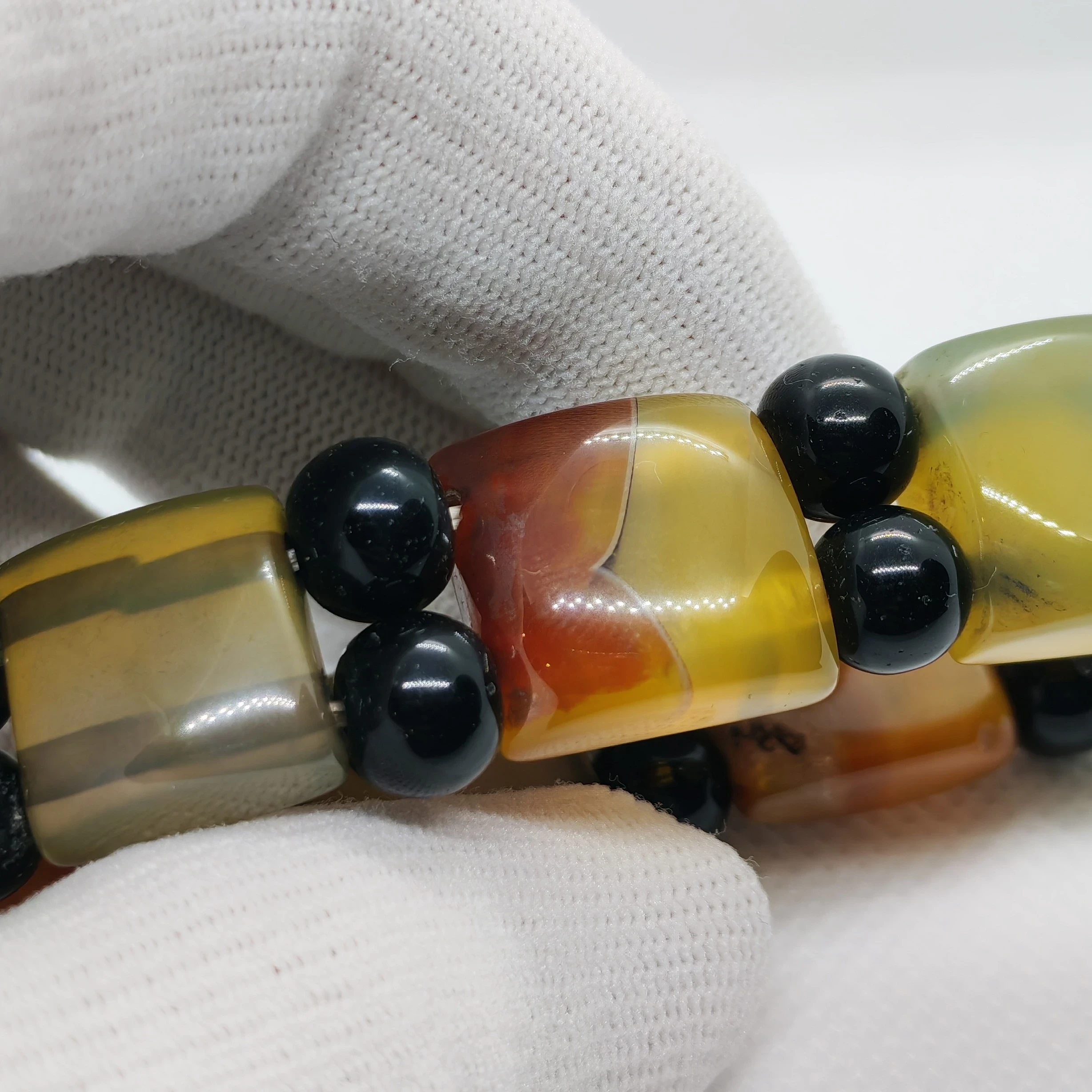 Pulsera elástica de ónix y espinelas 5