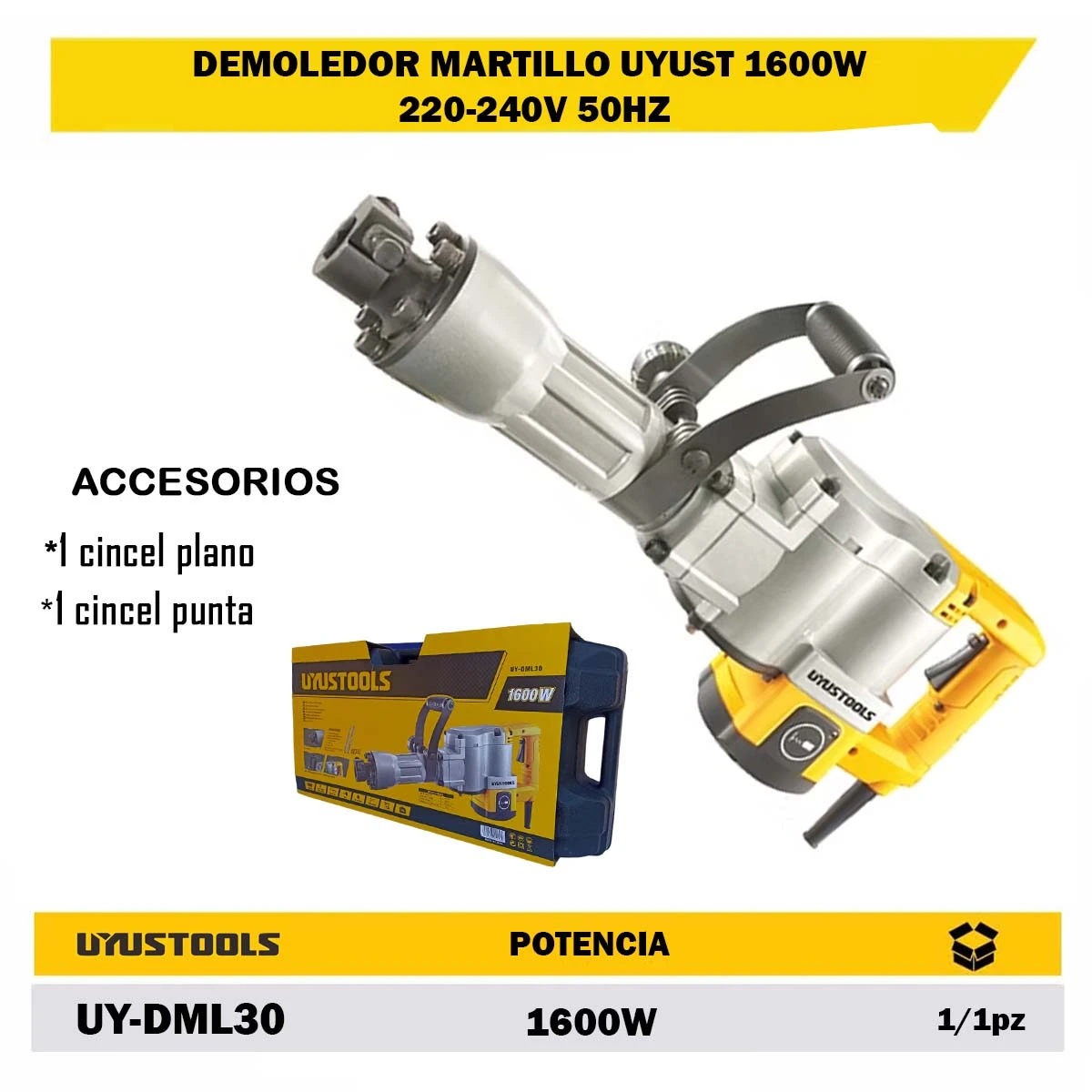 DEMOLEDOR MARTILLO UYUST 1600W 220-240V 50HZ