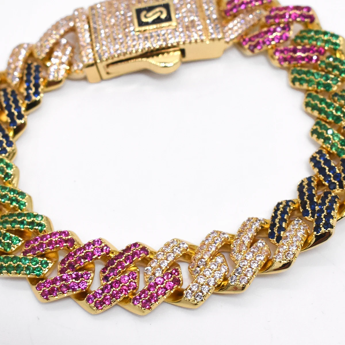 ESCLAVA EN ORCON DIAMANTES DE COLORES 6