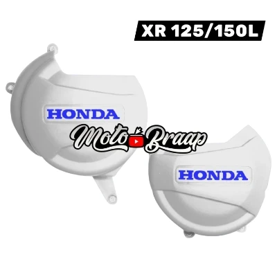 PL XR 125 / PL XR 150 L Combo tapa clutch + tapa volante Blanca letras azul FT 5184 FT 5192