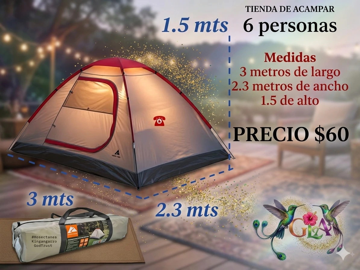 Tienda cámping para 6 personas 
