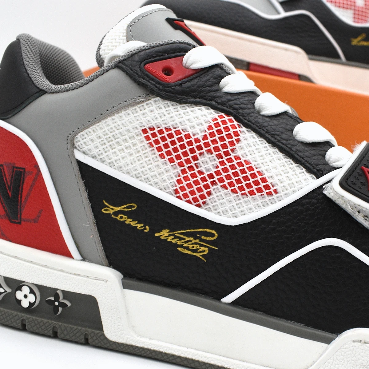 LV Trainer Monogram denim velcro 8