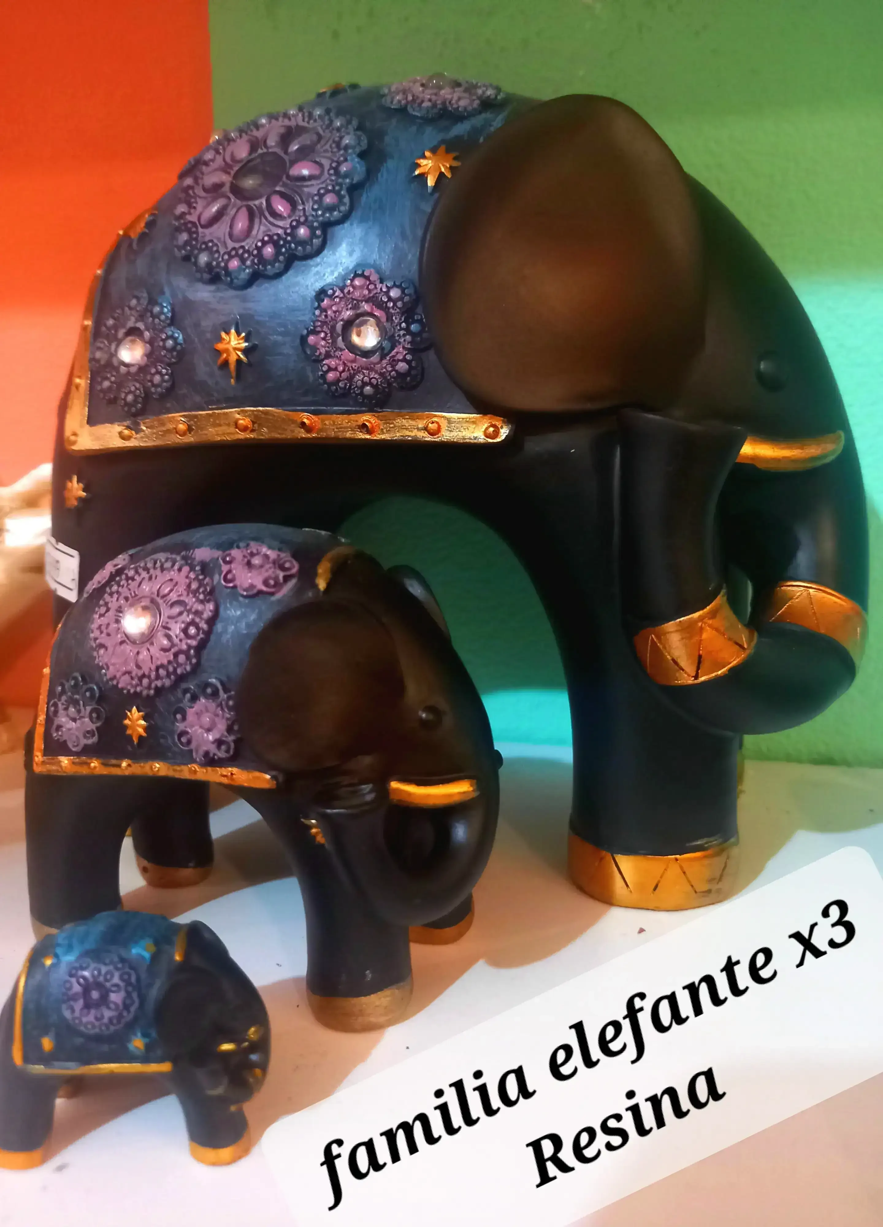 Set de elefantes Resina