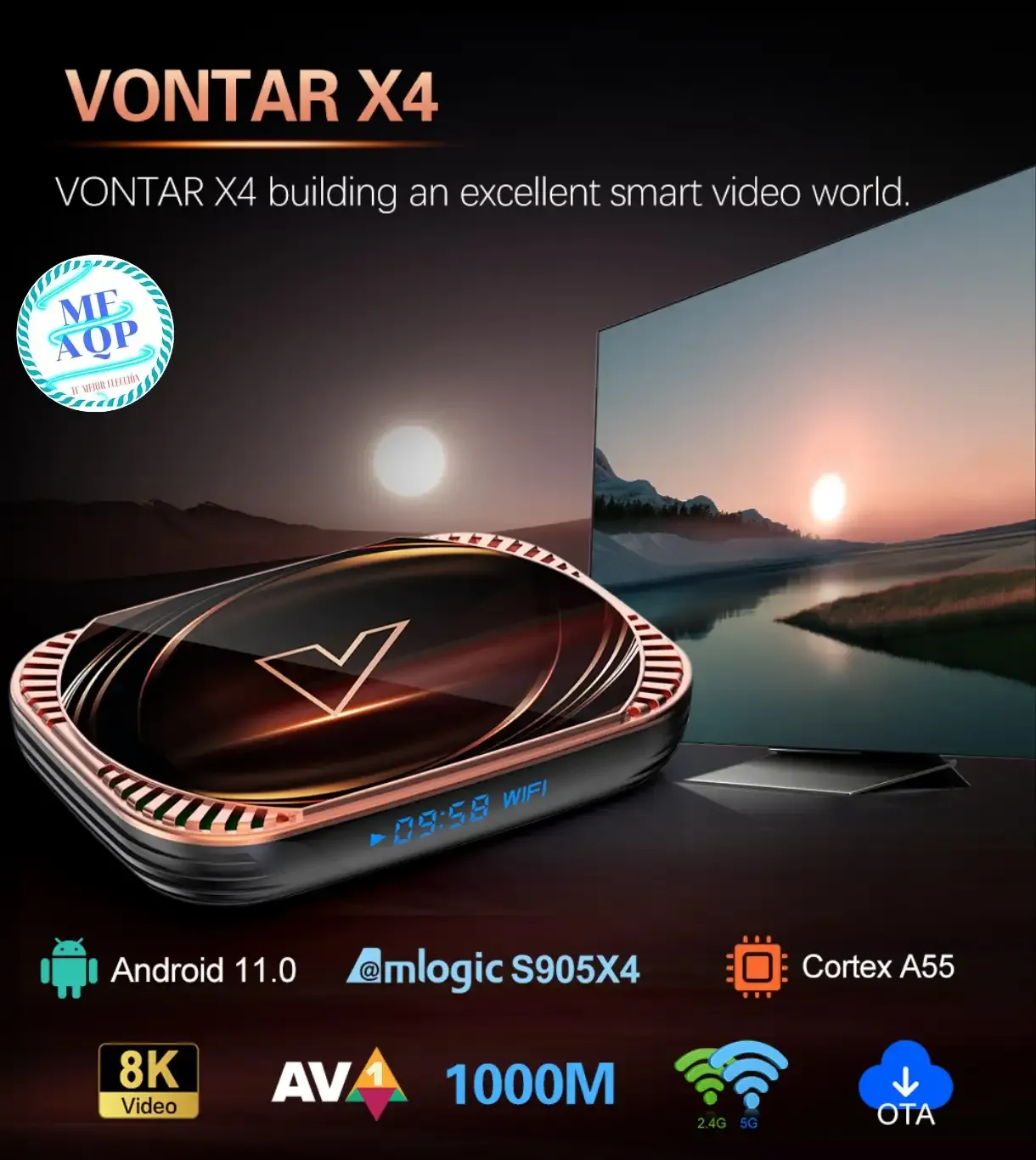 TV BOX VONTAR X4 - 4GB + 128GB- ANDROID 11 2