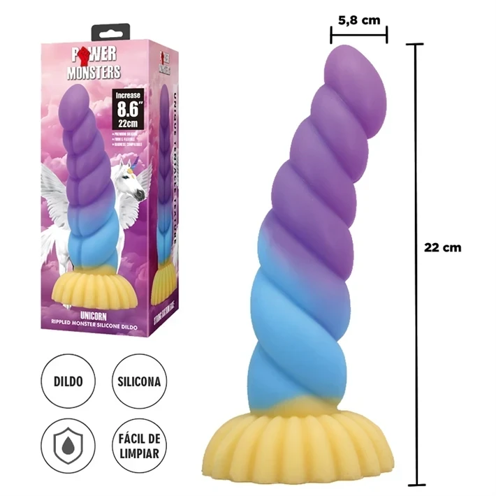 Dildo Unicorn Monster con sopapa de silicona