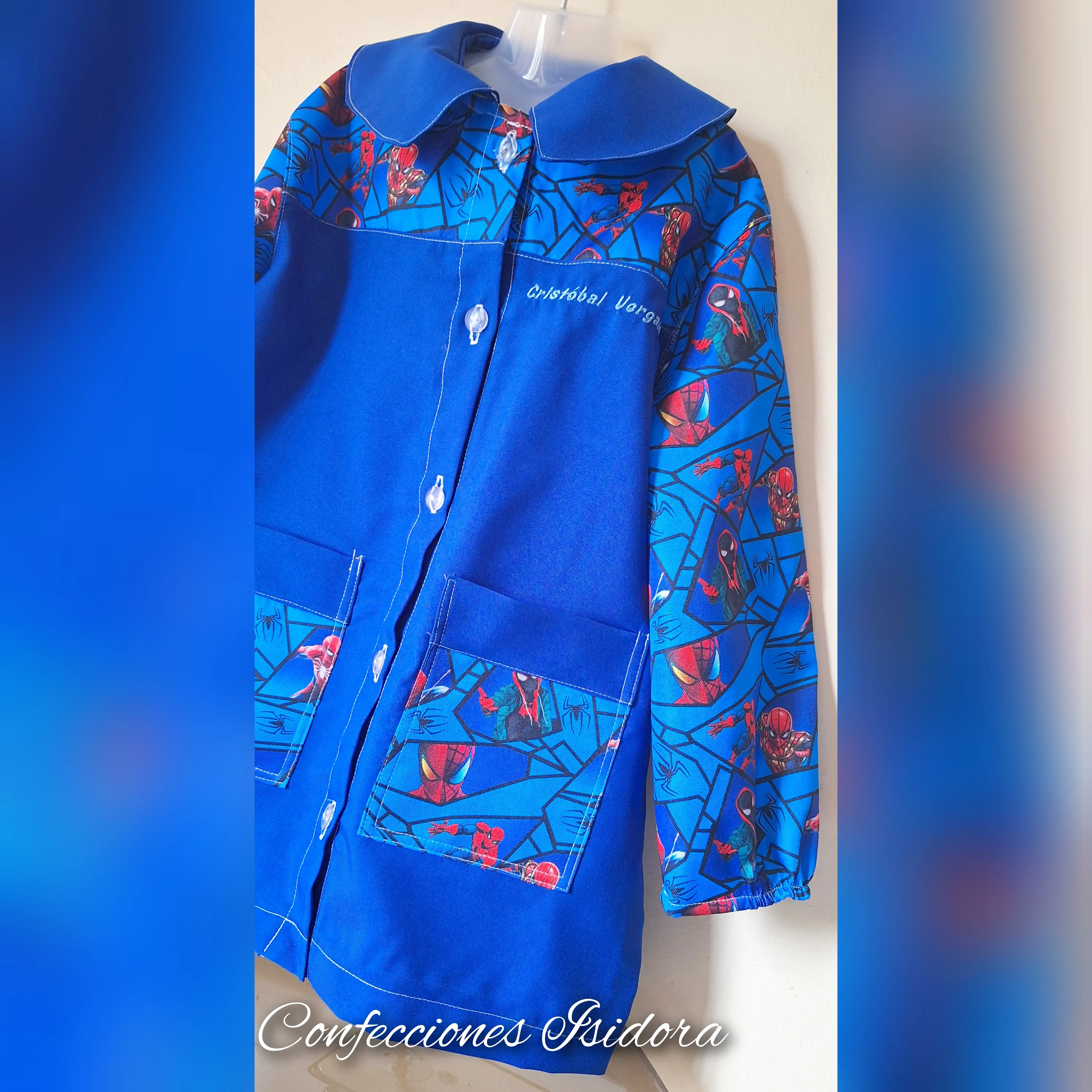 Delantal spaiderman, Azul rey 2