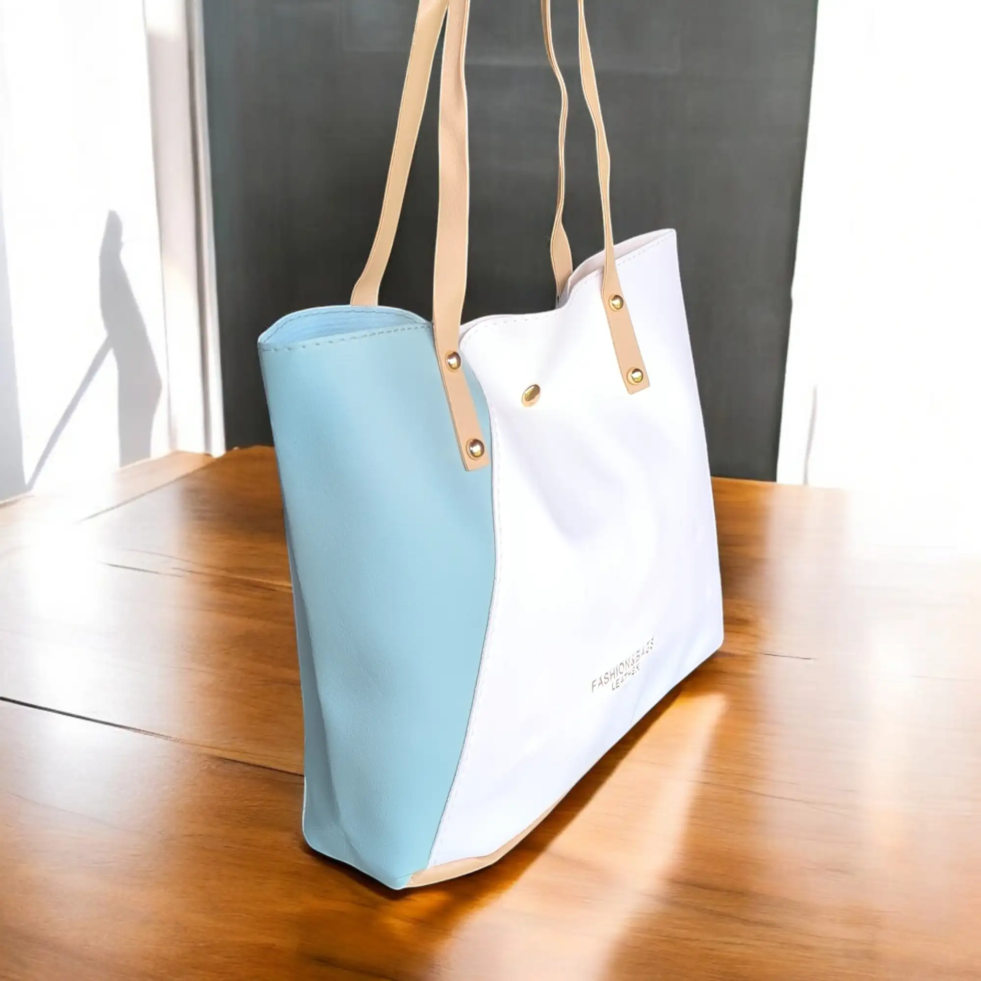 Cartera de hombro blanca/turquesa  4