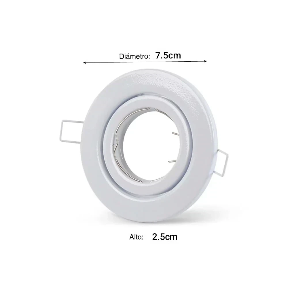 CARCASA DIRIGIBLE BLANCA PARA FOCO DICROICO 1L GU10/MR16 2