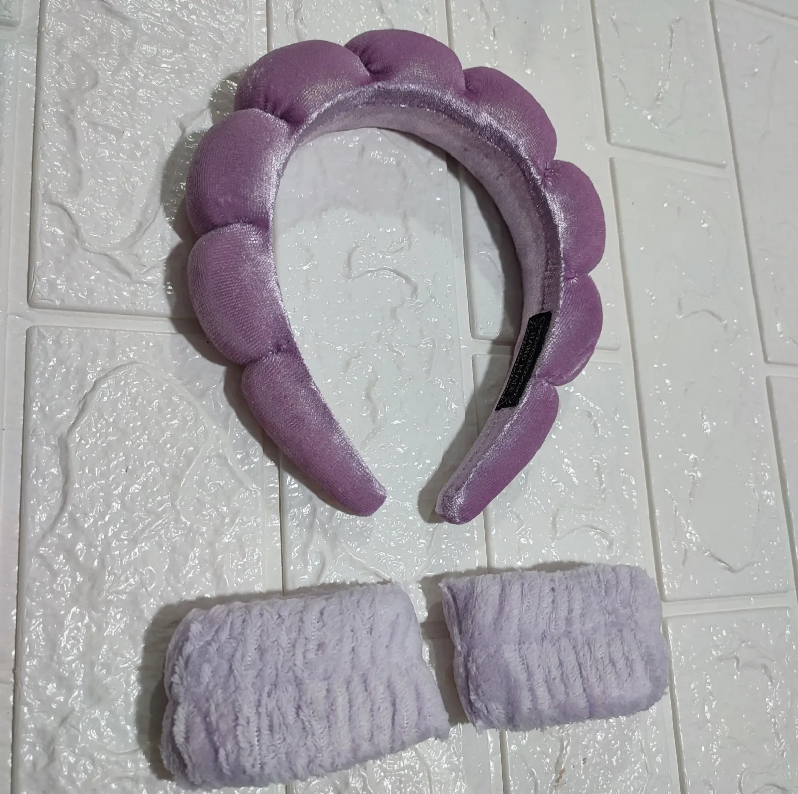 Vincha diadema + muñequeras skincare 3