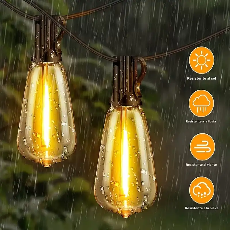 Serie de luces led vintage 120 V 15 m