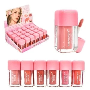 RUBOR LIQUIDO EN FRASCO TRANSPARENTE Y TAPA ROSA RIBIABEAUTY
