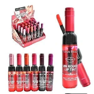 TINTA PARA LABIOS KALIYA BEAUTY EN PRESENTACION DE BOTELLA DE VINO LOTE1