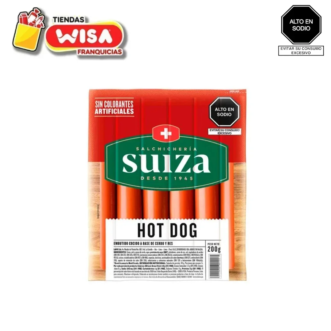 Hot Dog Suiza x 5 UND
