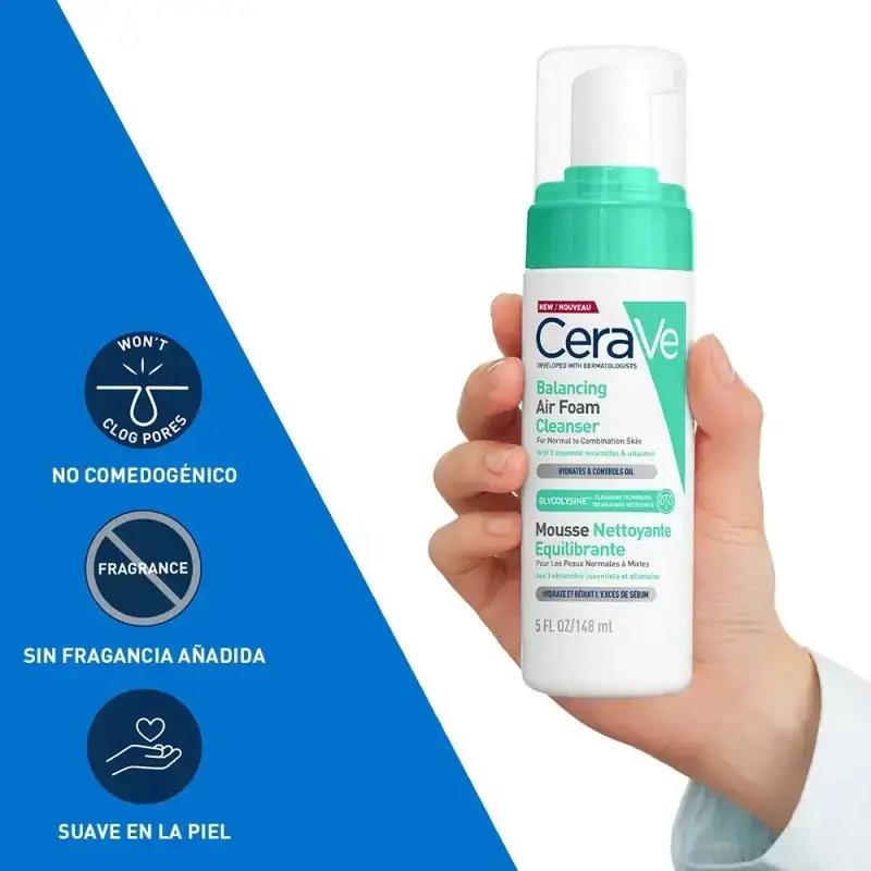 Cerave Air Foam Limpiador Facial Reequilibrante Espuma - 148ml 2