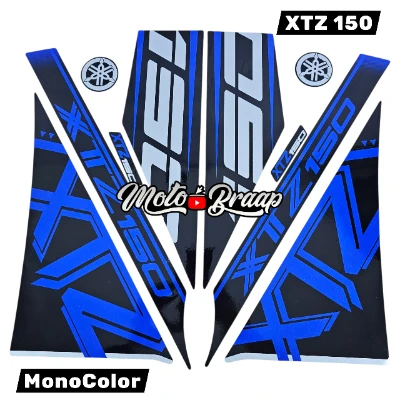 XTZ 150 Calcomanias 2025 MONOCOLOR Azul negro gris