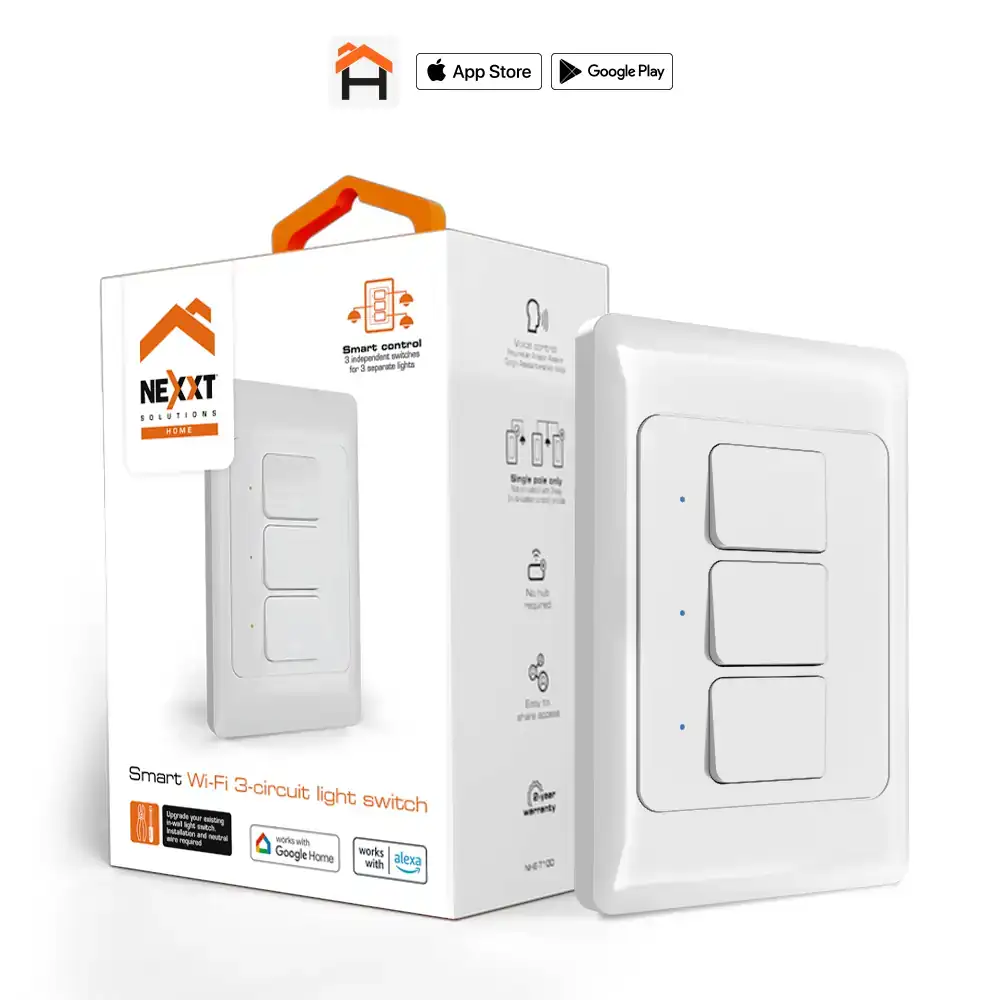 Interruptor de 3 circuitos inteligente con conexión Wi-Fi