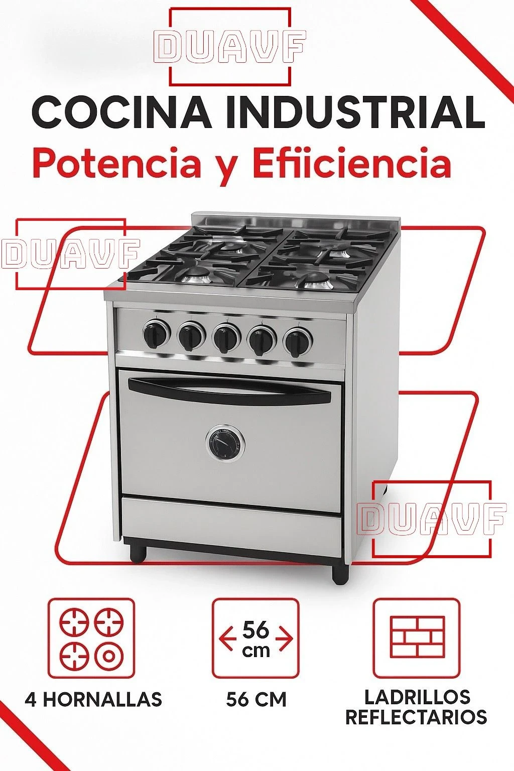 COCINA INDUSTRIAL DUAVF 56CM