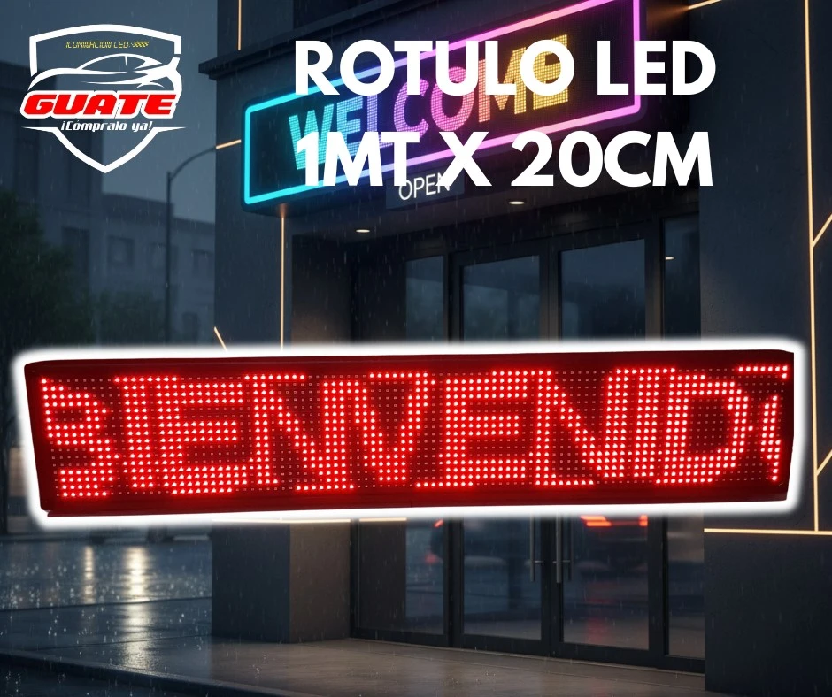 ROTULO LED PROGRAMABLE 1 METRO X 20 CM 