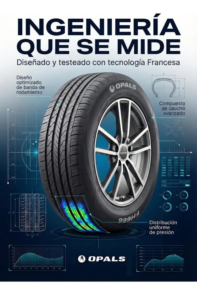 Kit X4 Neumáticos 205/55r16 Opals Tecnología Francesa Calidad Premium + Durabilidad + Alto Rendimiento 2