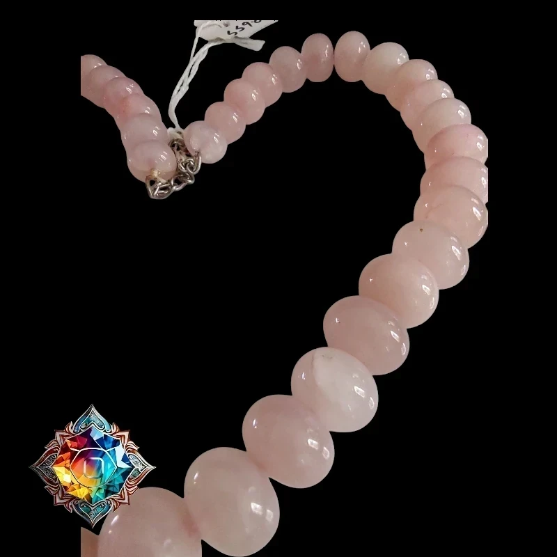 Exclusivo collar de cuarzo rosa genuino 3