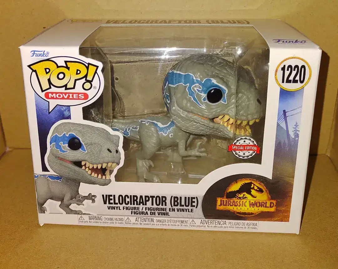 Funko pop movies: jurassic world - velociraptor (BLUE) #1220 *EXCLUSIVO SPECIAL EDITION