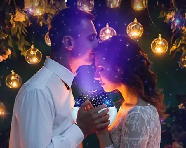 Foco Bocina Alambrica Con Proyector De Estrellas  2