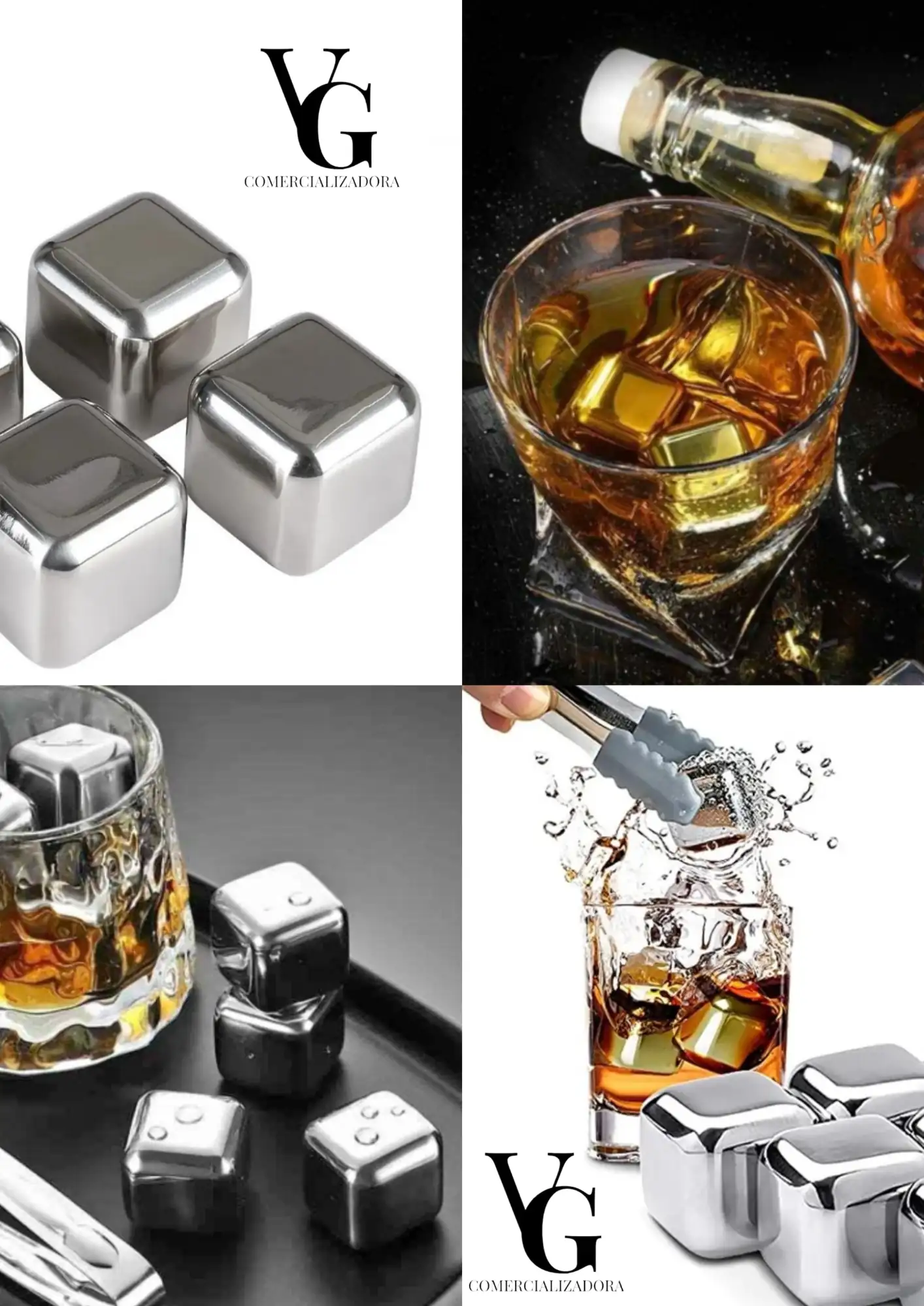 Cubos de hielo en acero inoxidable 