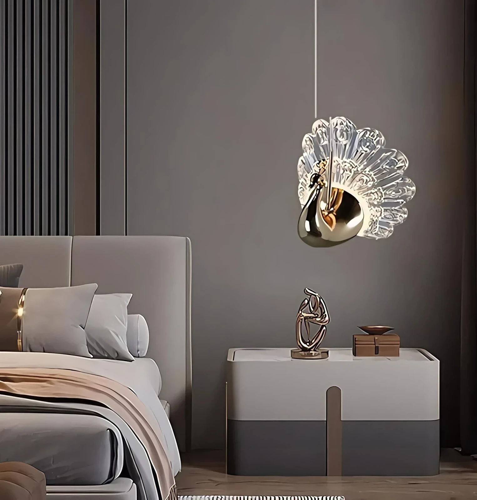 LAMPARA COLGANTE LED PAVO REAL 3W LUZ CALIDA/3K 2