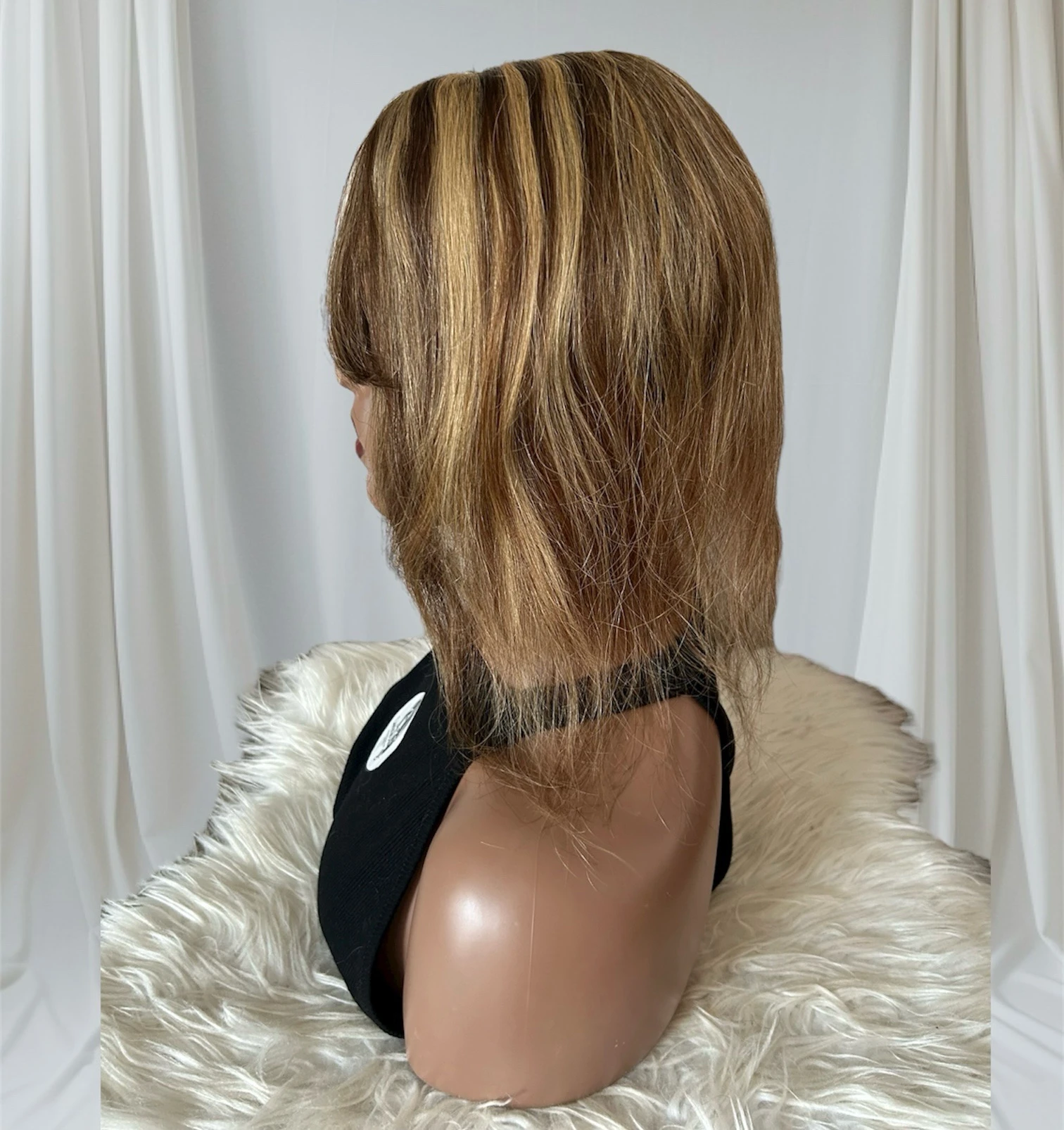 Topper cabello humano, 14 pulgadas, castaño medio 4/27  4