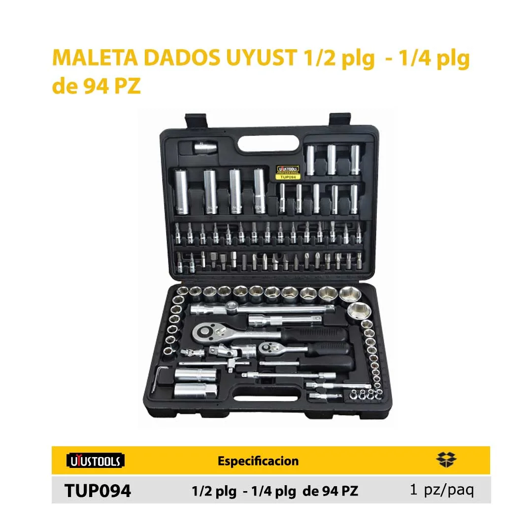 MALETA DADOS UYUST 1/2" - 1/4" de 94 PZ