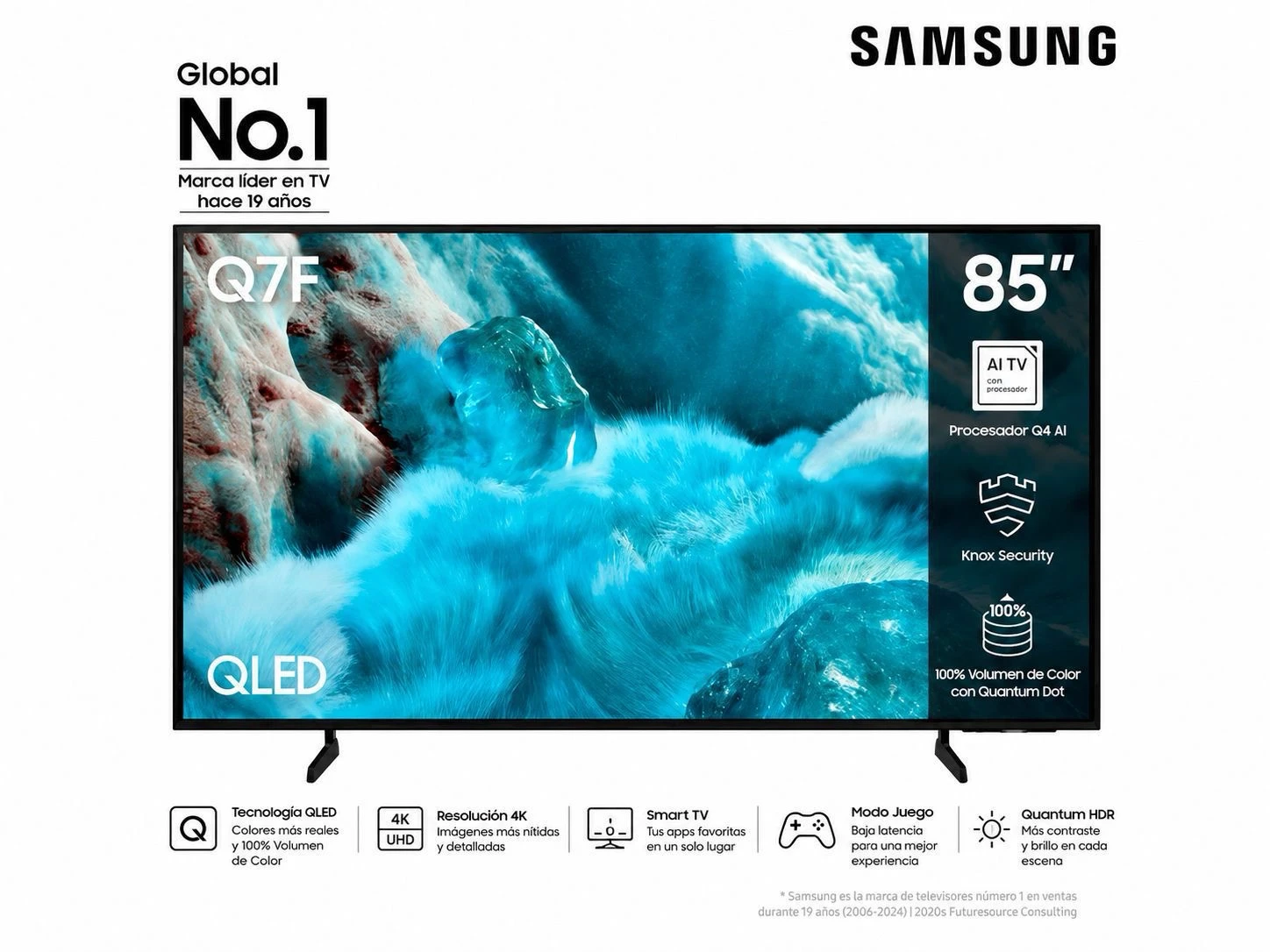 SMART TV SAMSUNG 85” QLED Q7F