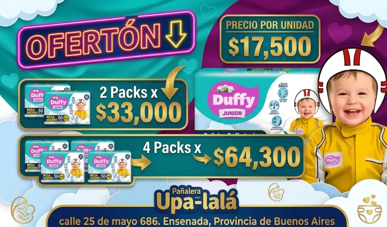 Duffy Junior x 50 Pañales para mas de 18kg  2