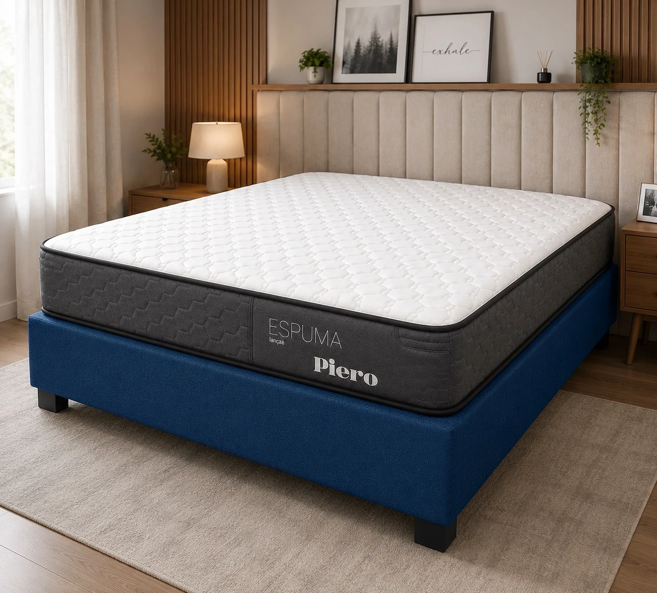 COLCHON PIERO 1.90x1.40x 23cm + BASE DE SOMMIER 2 PLAZAS