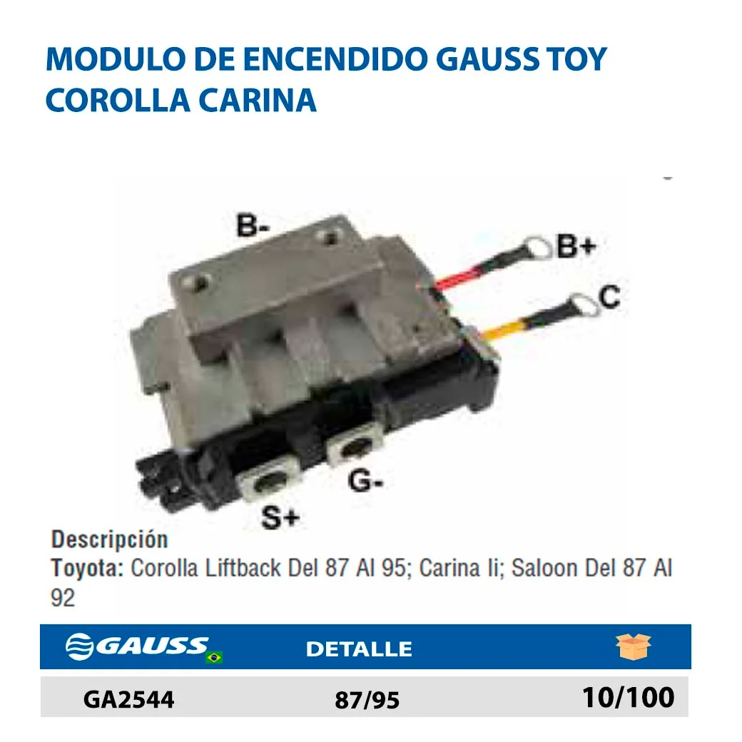 MODULO DE ENCENDIDO GAUSS TOY COROLLA CARINA 87/95