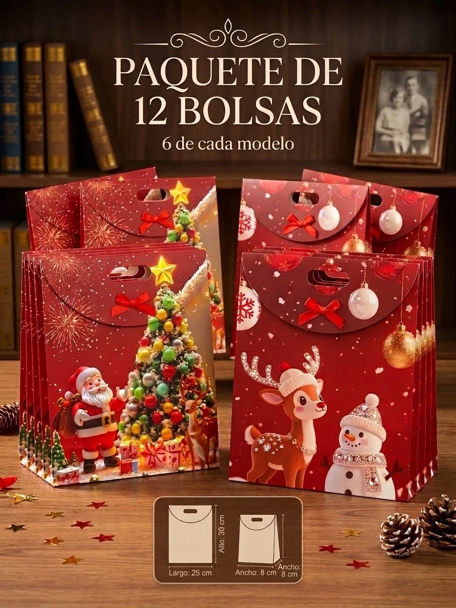 Docena de Bolsa grande con cierre y moño.