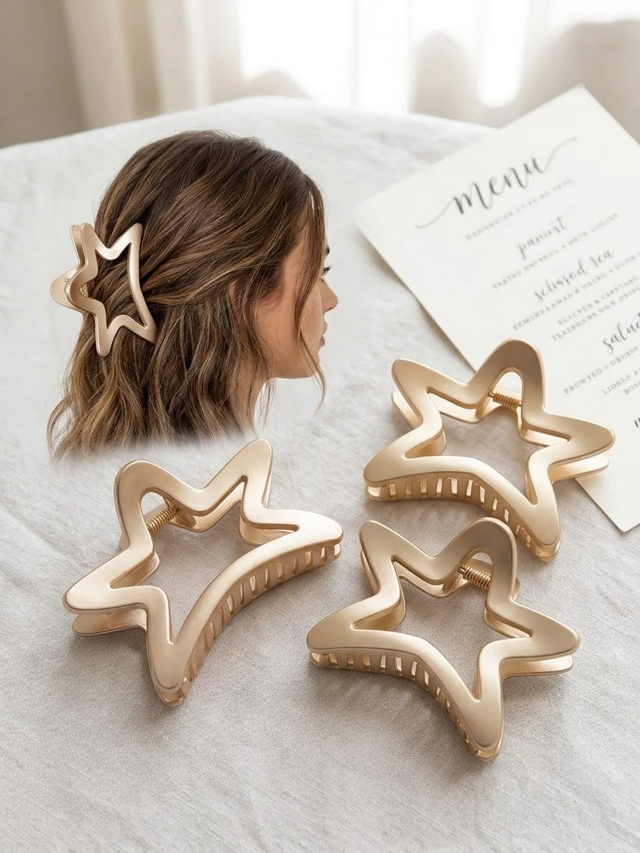 Docena de pinzas  estrellas. 12 cm 