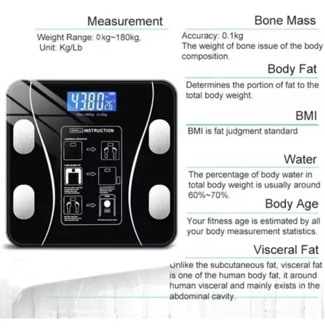 Pesa Digital De Baño App Inteligente Bluetooth  5