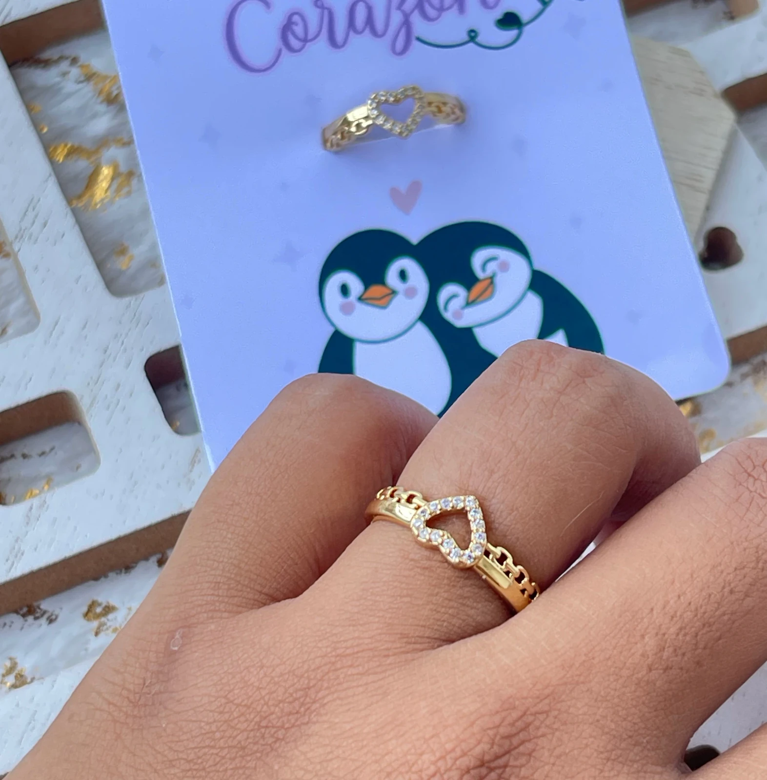 Anillo ajustable corazón mío 