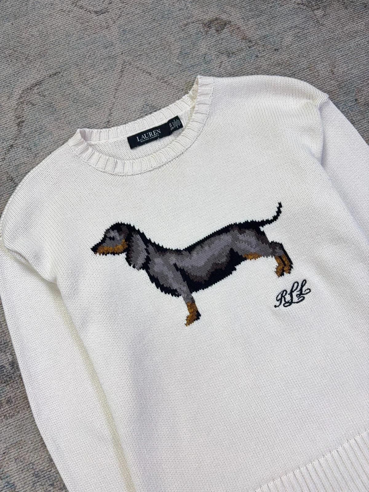 LAUREN RALPH LAUREN DACHSHUND KNIT SWEATER 6