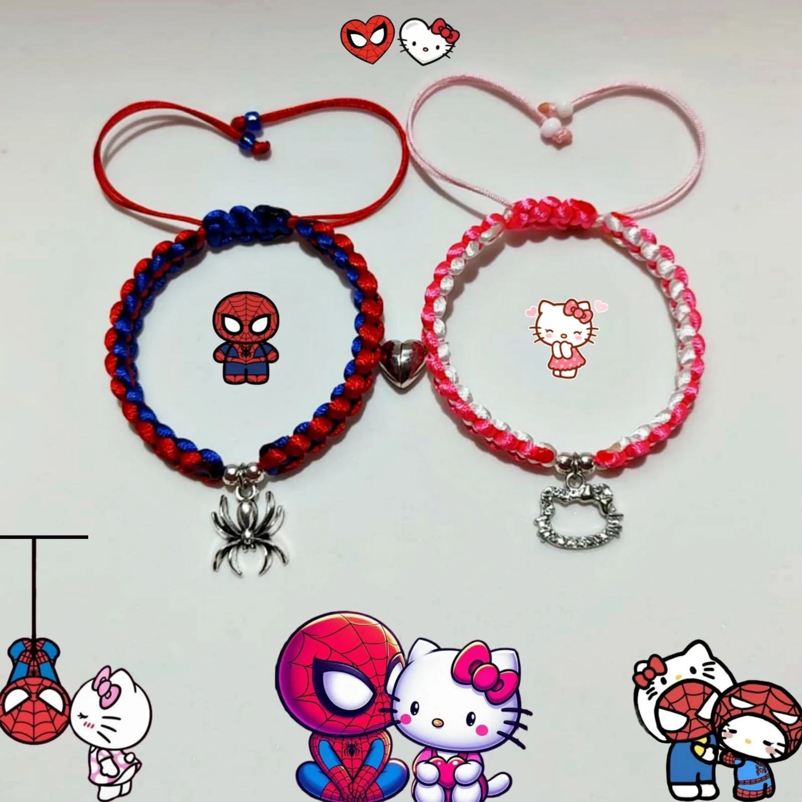 Dúo Pulseras de Hello Kitty y Spiderman  4