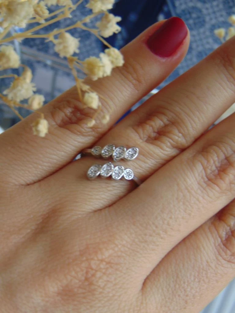 ANILLO ACERO PLATE 2 LADOS OVALOS MICROCIRCONES