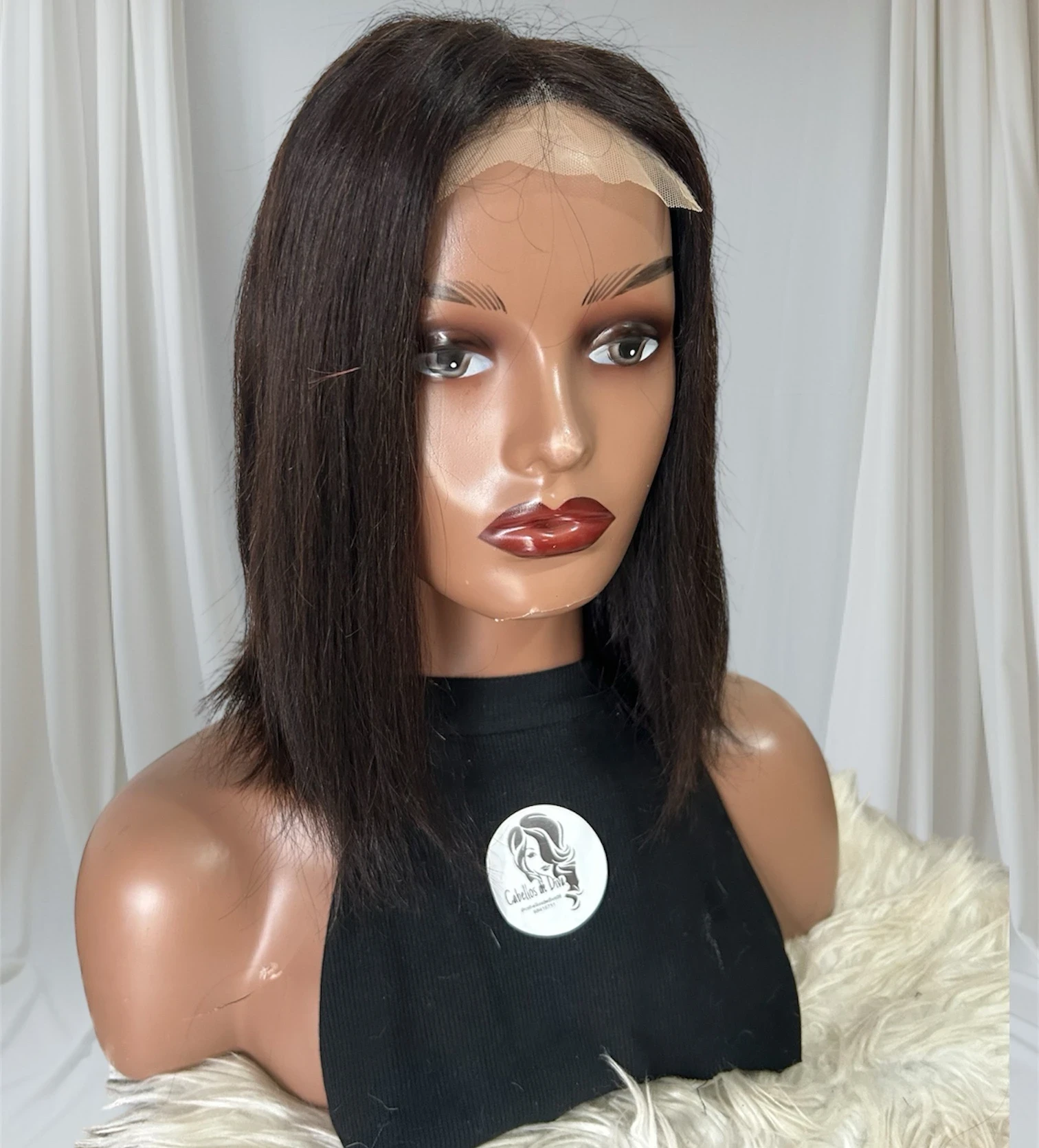 Peluca Bob de cabello humano 12” frontal lace 4x4  3