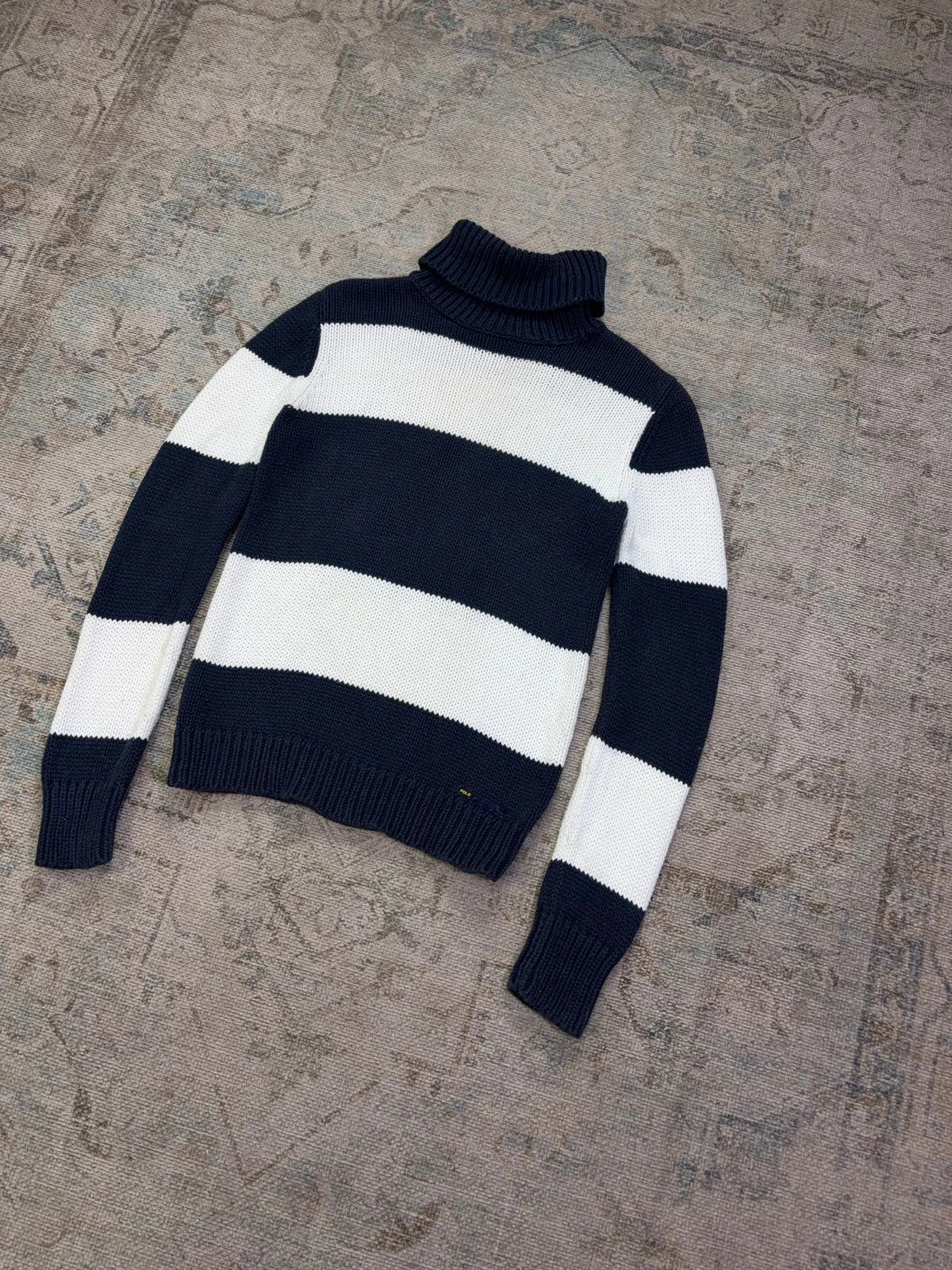 POLO RALPH LAUREN STRIPED TURTLENECK CHUNKY SWEATER 3