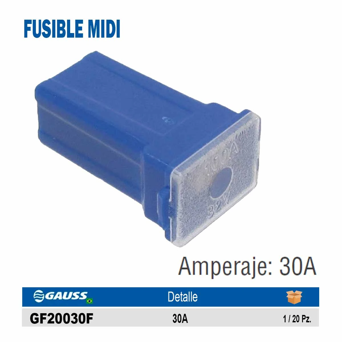 FUSIBLE MIDI (CAJITA/20PZ) 30A