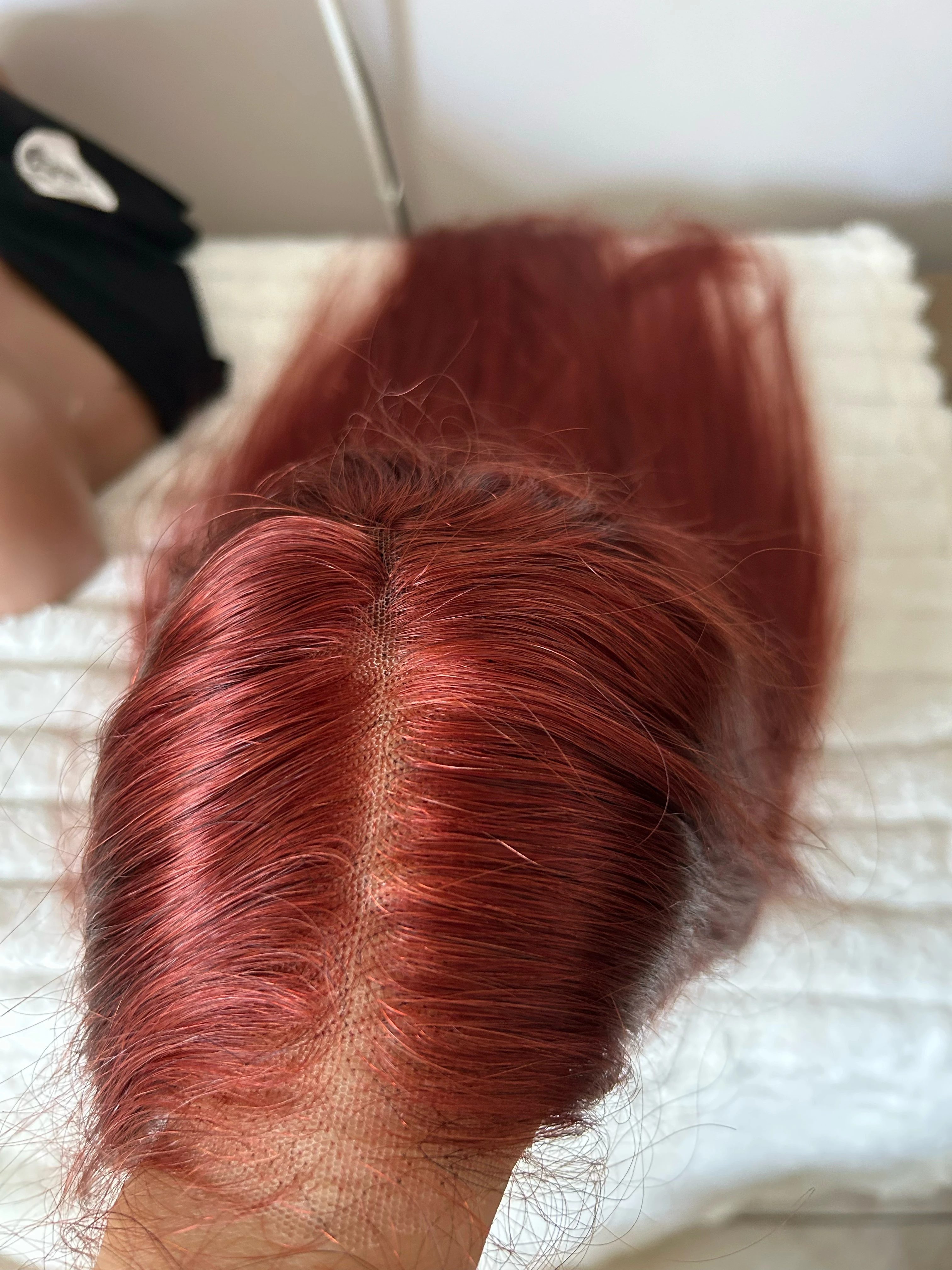 Pelucas de cabello humano de color marrón rojizo, frontal lace 13x4 glueless  de 24 pulgadas  6