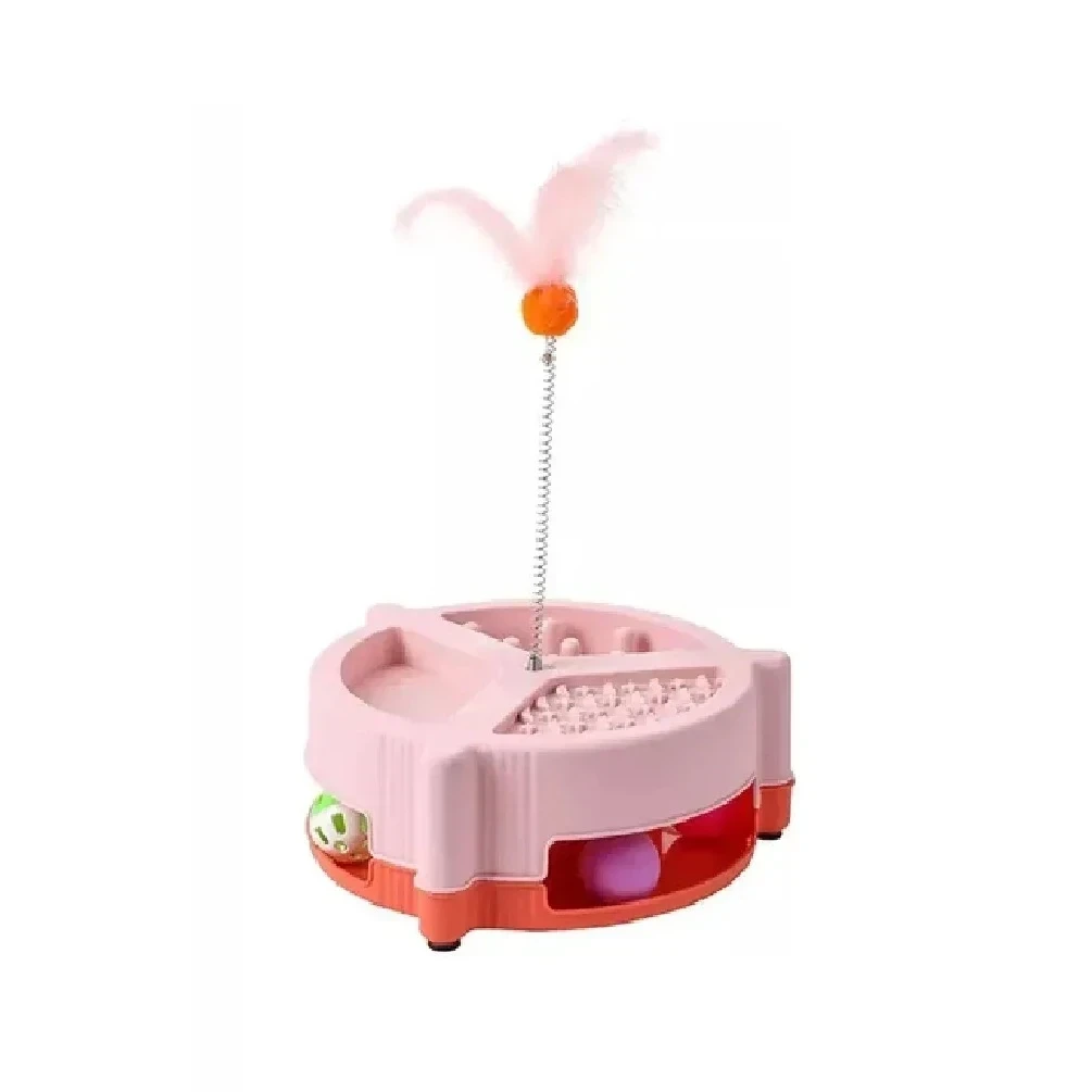 Plato Interactivo Para Mascotas Gatos Color Naranja