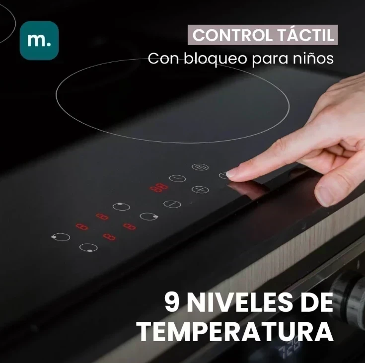 ANAFE ELECTRICO VITROCERAMICO 4 HORNALLAS MAVERICK 60CM NEGRO  2