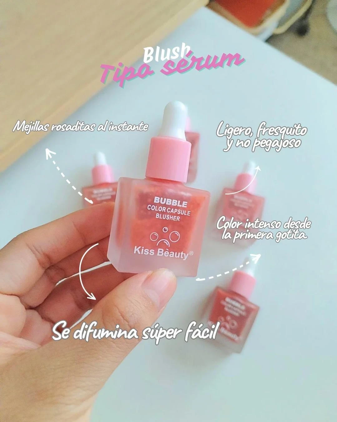 🌸  Blush Tipo Sérum Bubble — Mejillas rosaditas al instante 🌸