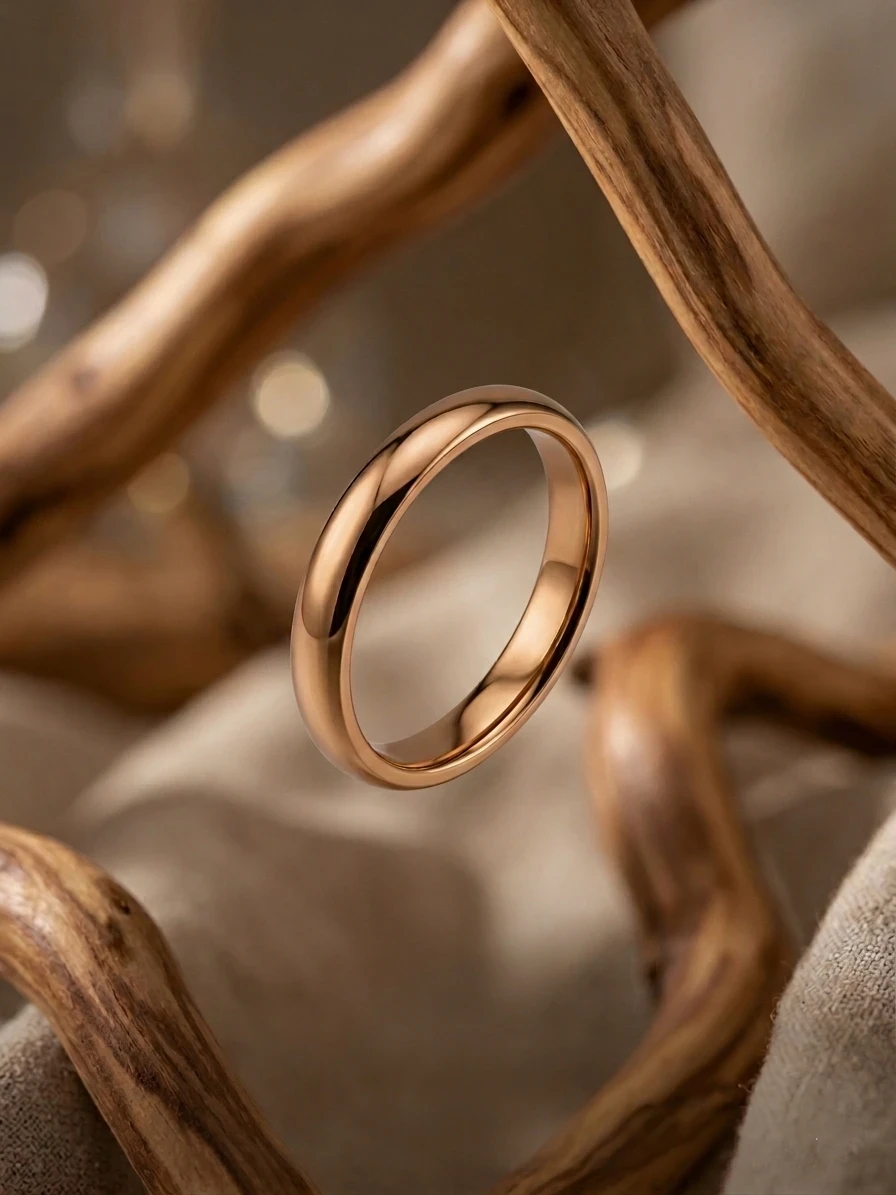 Anillo de Acero Inoxidable - Oro Rosa