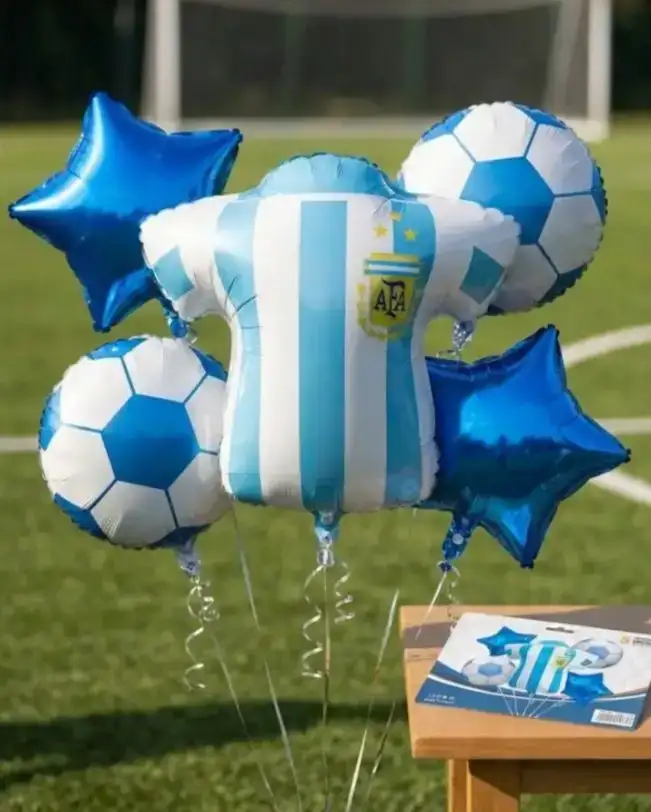 Set 5 globos metalizado camiseta argentina 